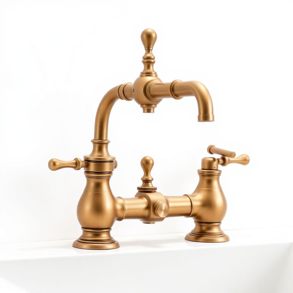 Shaws by Perrin & Rowe bridge kitchen mixer in aged brass